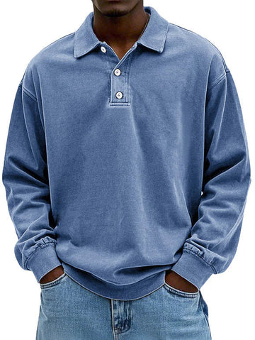 Caspian - Polo Premium de Manga Longa para Homens