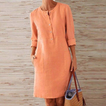 Raquel – Vestido de manga longa leve e confortável