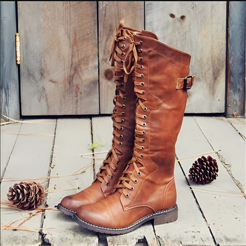 Désirée - Elegantes botins altos com cadarços para mulheres