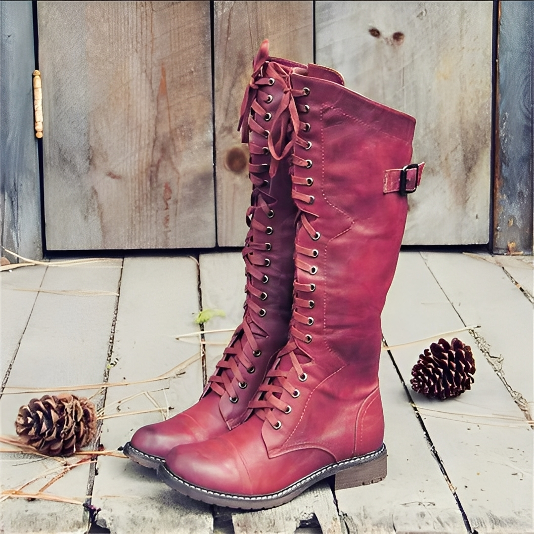 Désirée - Elegantes botins altos com cadarços para mulheres