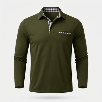 Rupert - Camisa polo casual de manga comprida para homens