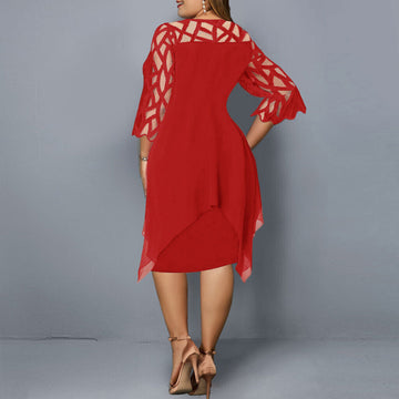 Cathryn - Vestido midi elegante tamanho plus