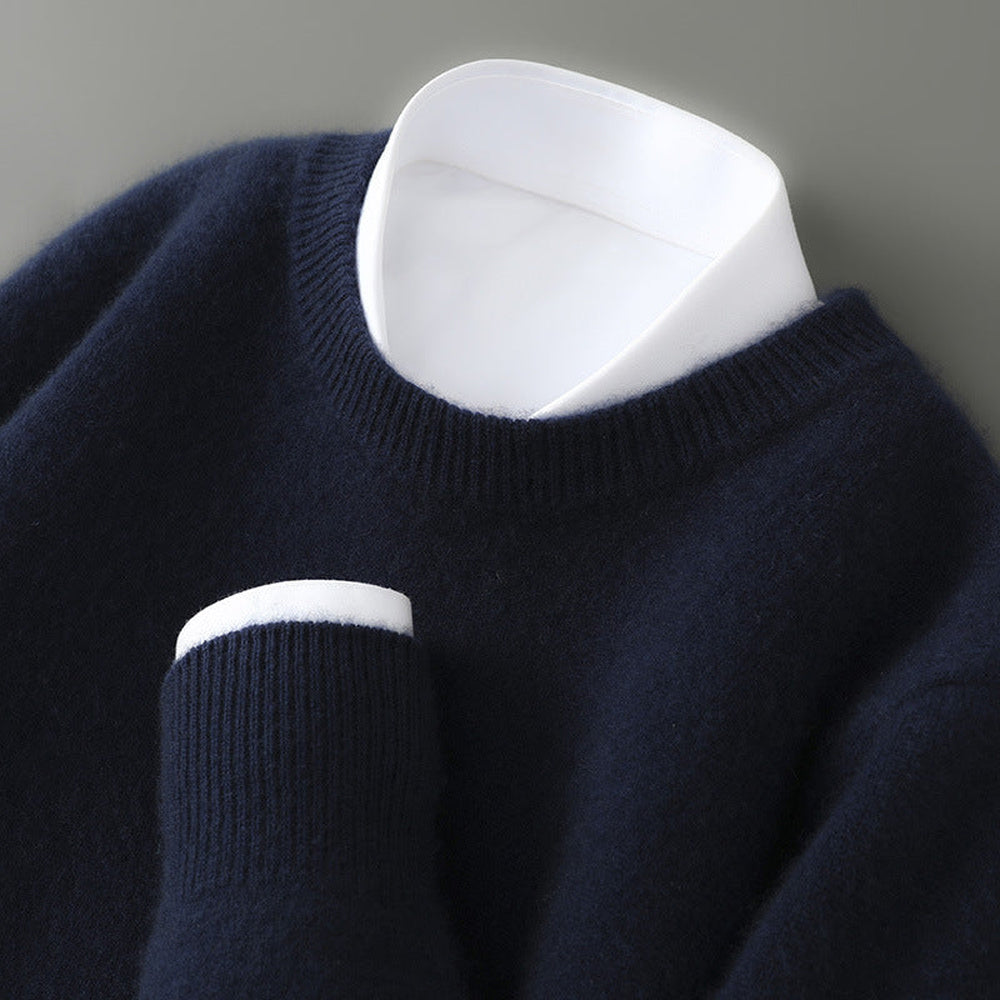 Wayne - Pullover retro grosso para homens