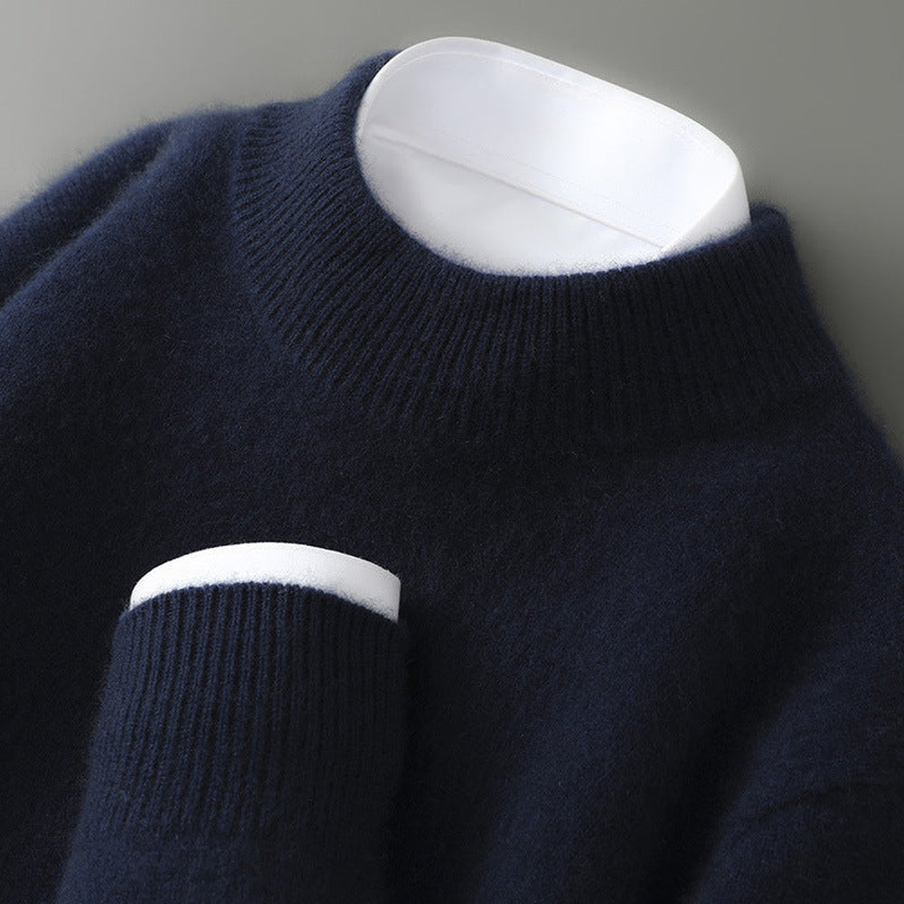 Wayne - Pullover retro grosso para homens