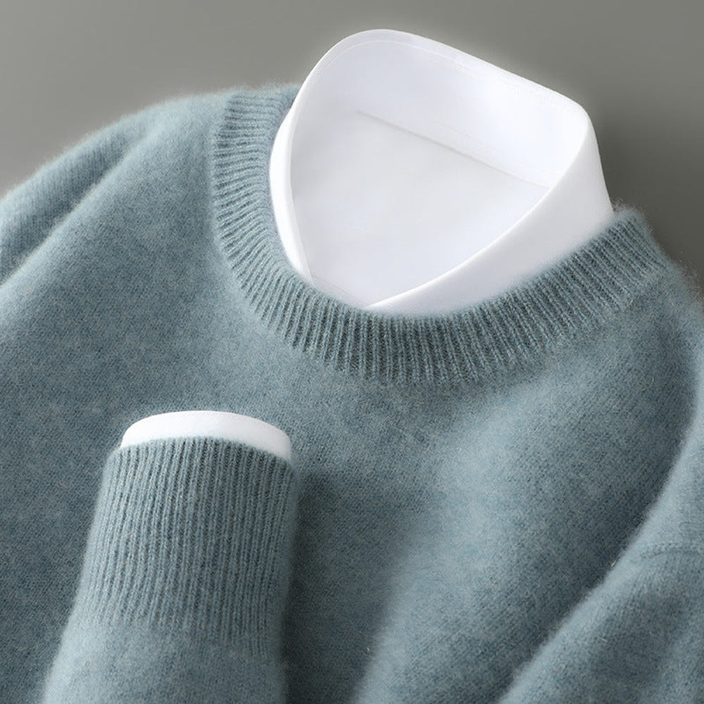 Wayne - Pullover retro grosso para homens