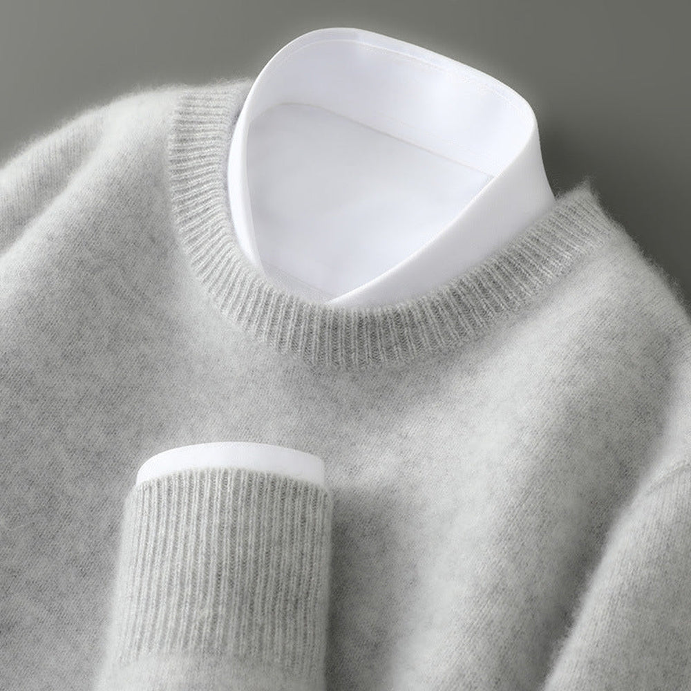 Wayne - Pullover retro grosso para homens
