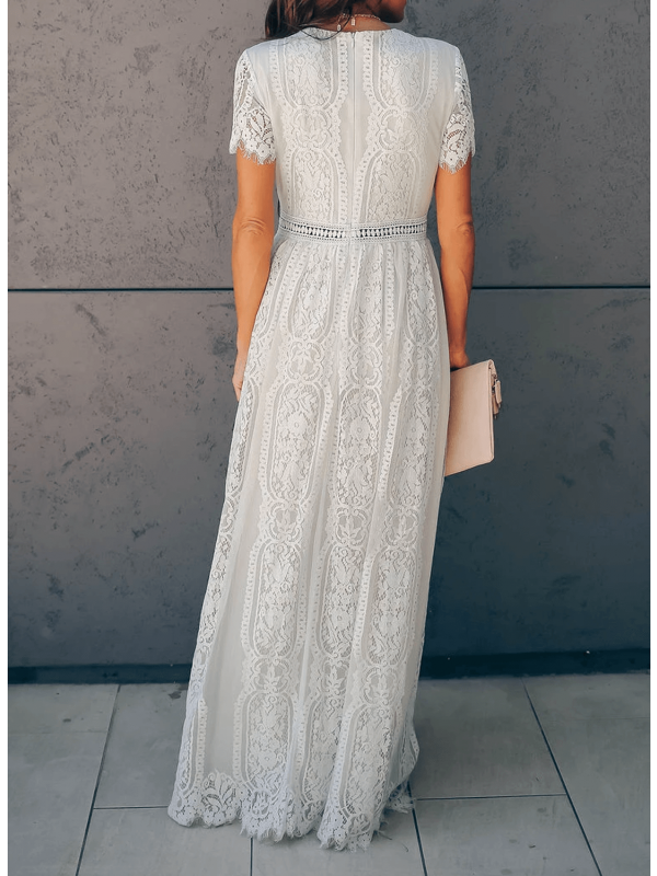 Angelica - Elegante Vestido de Renda com Decote em V