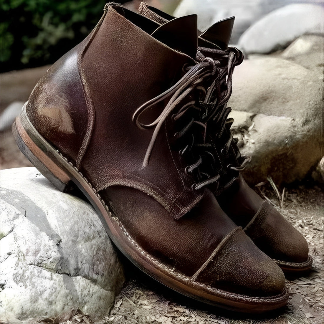 Hanzo - Botas clássicas com cadarço para homem