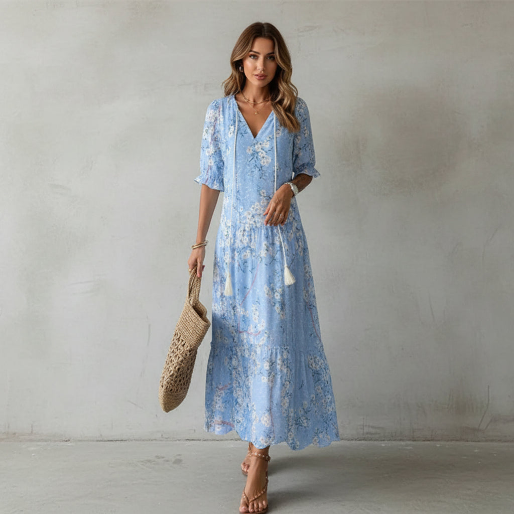 Dianna - Vestido Boho com camuflagem da barriga