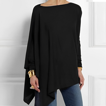 Chaneta - Blusa de manga comprida e folgada para mulheres