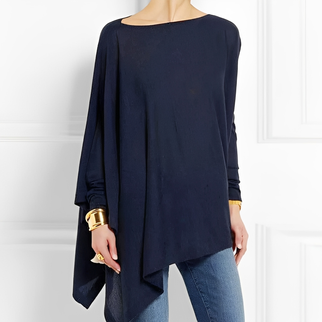 Chaneta - Blusa de manga comprida e folgada para mulheres